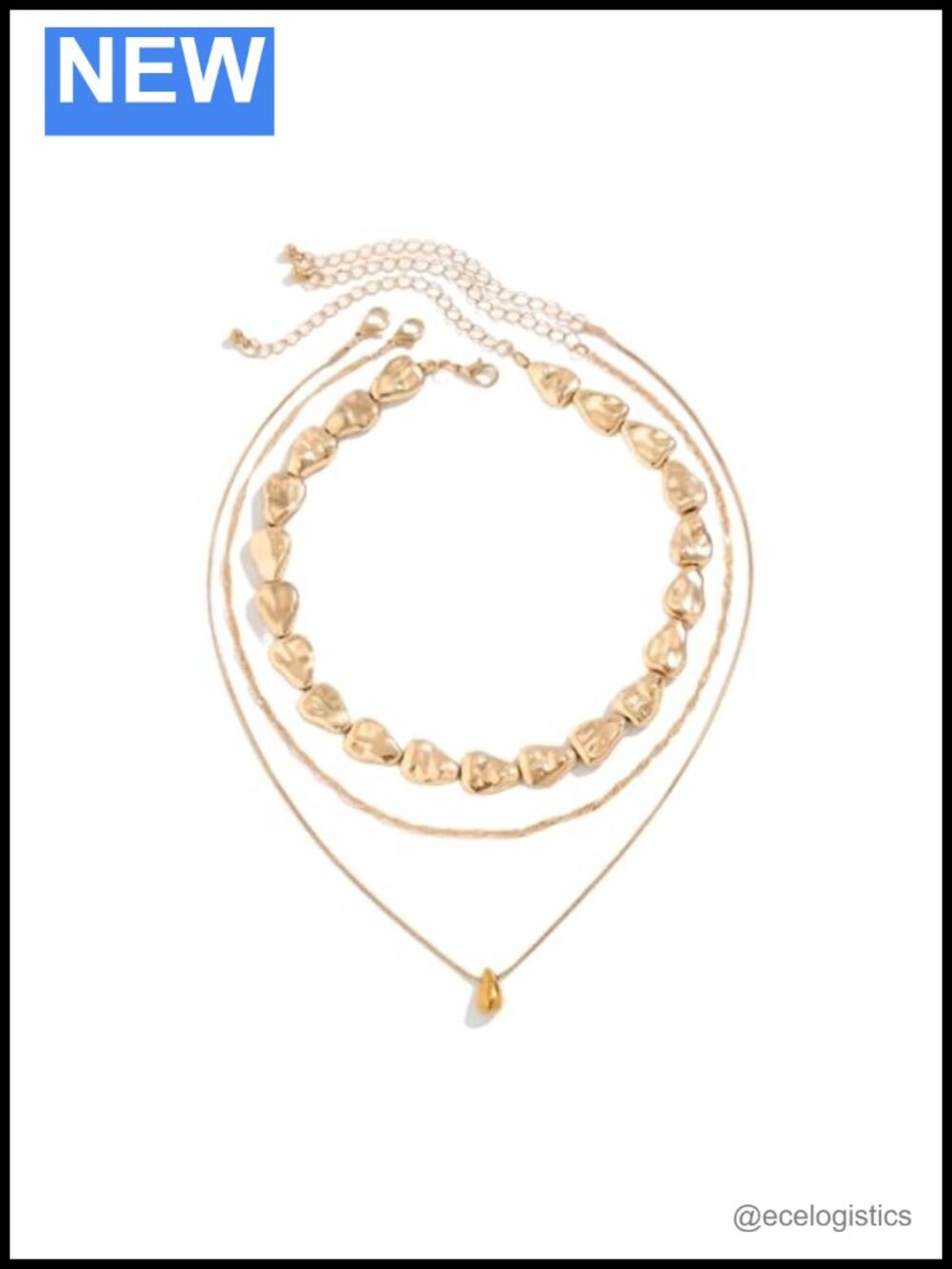 925 Sterling Silver Bean Necklace Women Simple Bean Charm Double Chain Layer
